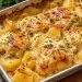 Frango cremoso de forno com batatas