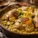 Frango caipira com creme de milho-verde